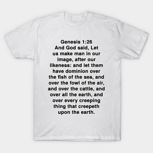 Genesis 1:26 King James Version Bible Verse Typography T-Shirt